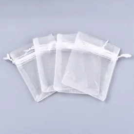 100 pc Organza Gift Bags with Drawstring, Jewelry Pouches, Wedding Party Christmas Favor Gift Bags,30x20cm