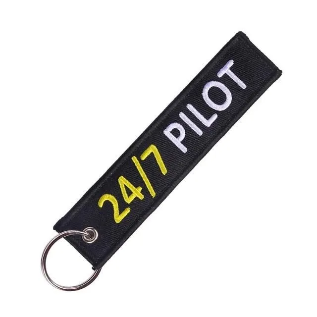 1PC NEW EMBROIDERY PILOT KEYCHAINS