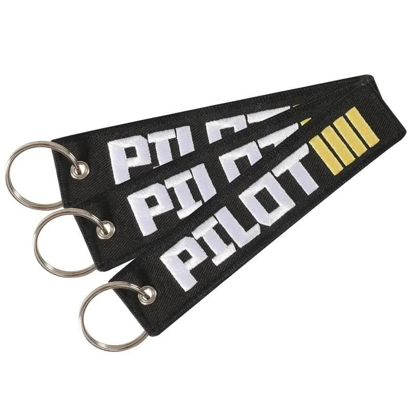 1PC NEW EMBROIDERY PILOT KEYCHAINS