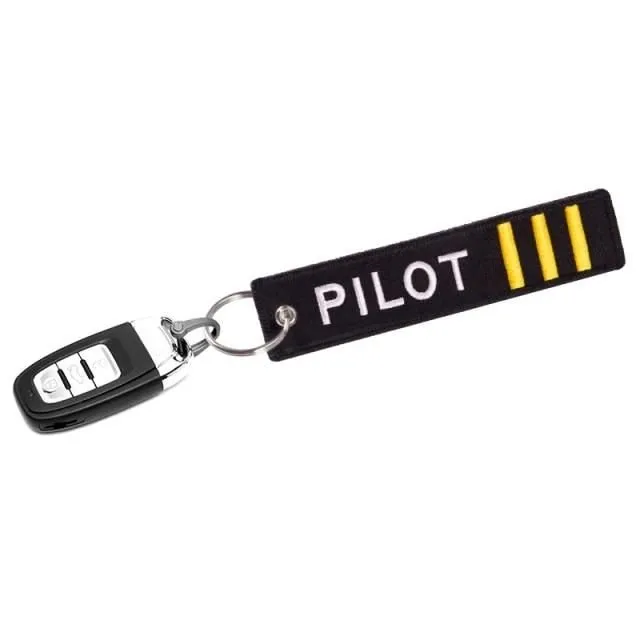 1PC NEW EMBROIDERY PILOT KEYCHAINS