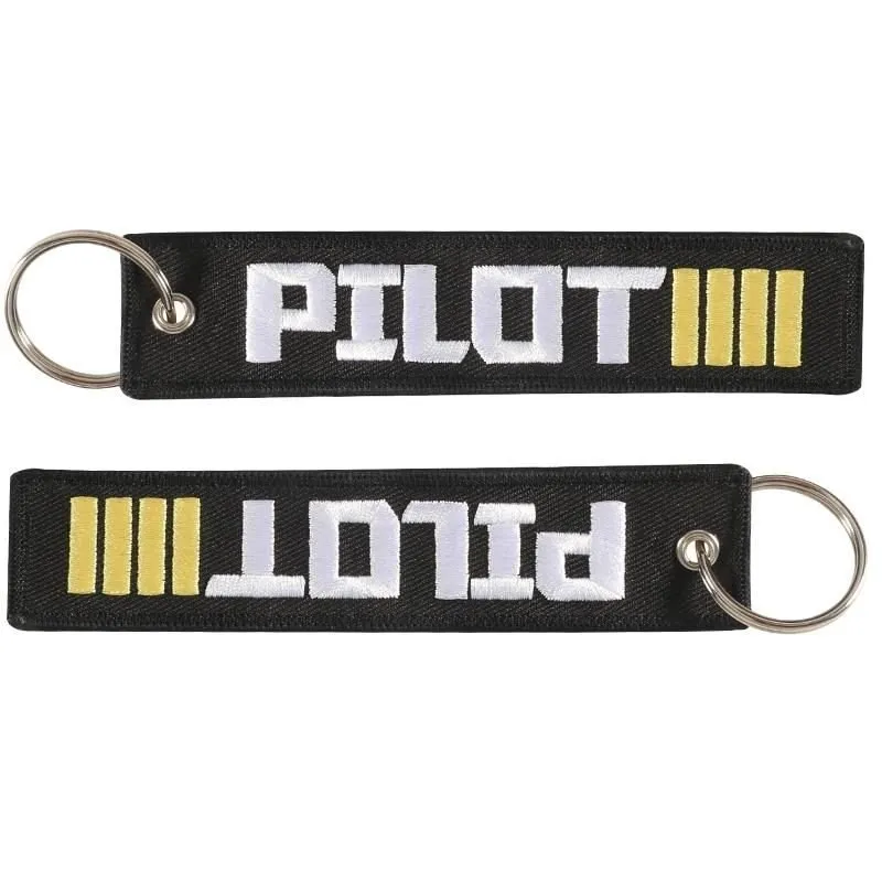 1PC NEW EMBROIDERY PILOT KEYCHAINS