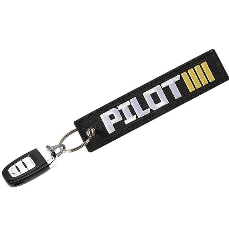 1PC NEW EMBROIDERY PILOT KEYCHAINS