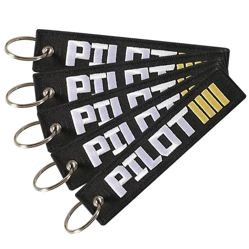 1PC NEW EMBROIDERY PILOT KEYCHAINS