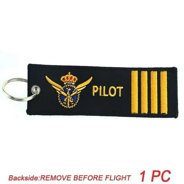 1PC NEW EMBROIDERY PILOT KEYCHAINS