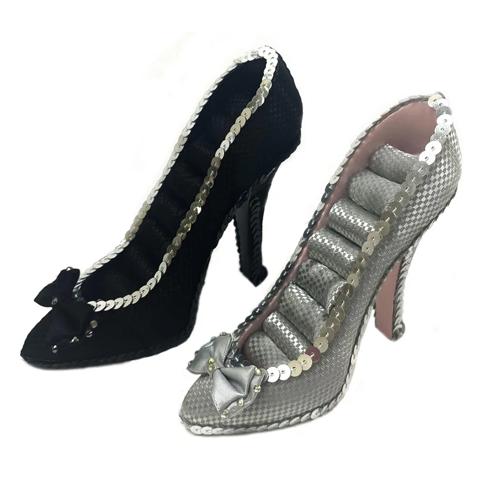 2PC Jewelry Ring Display High Heel Shoes Stand Rack Holder Earrings Organizer