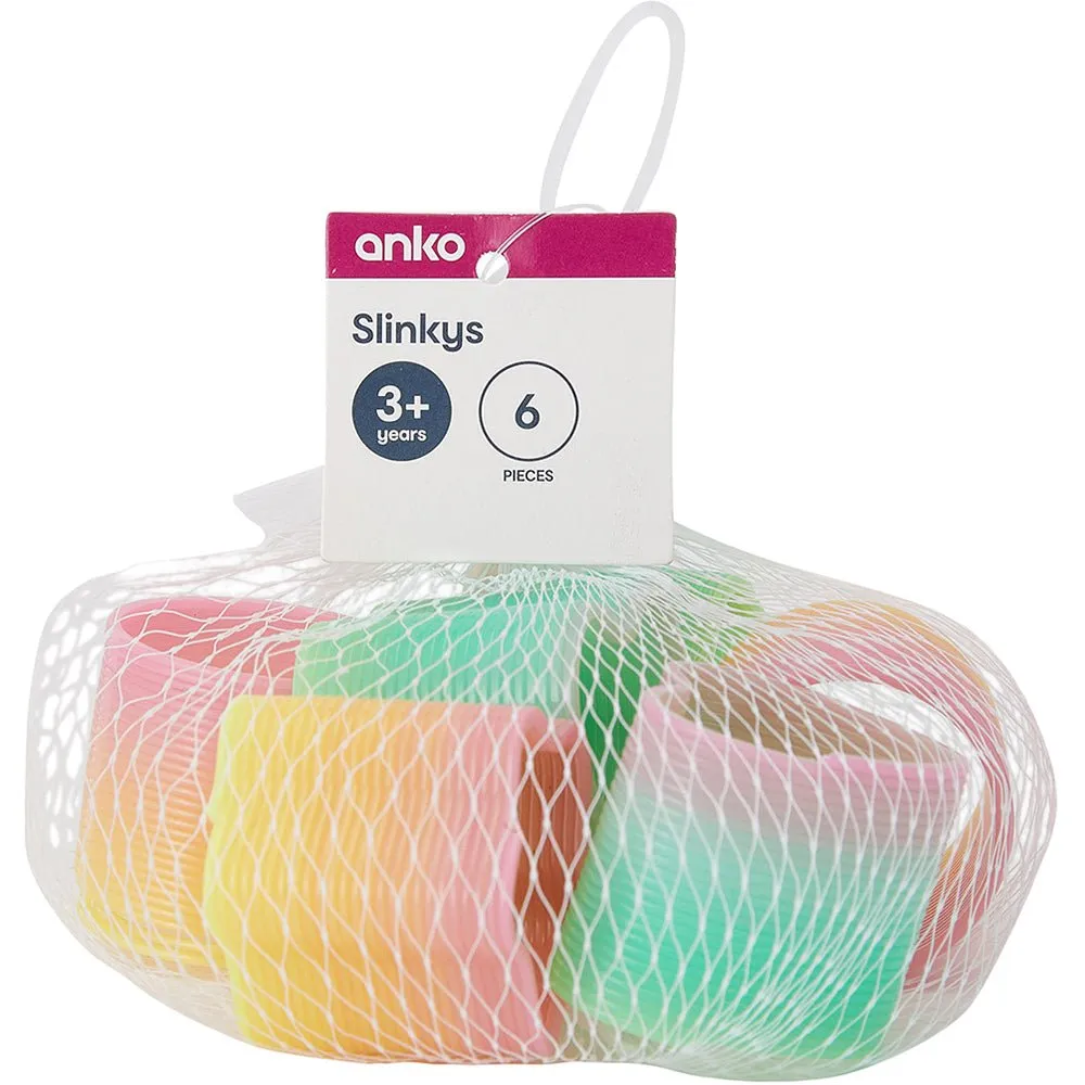 6 Pack Rainbow Spring Toy