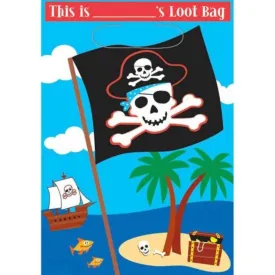 8 Pack Pirate Party Loot Bags