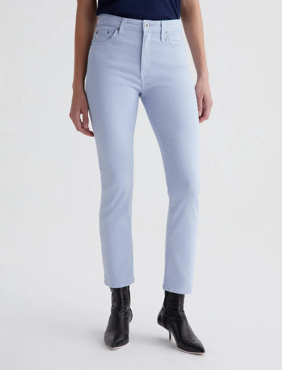 AG Mari Crop High Rise Slim Straight - Blue Whisper