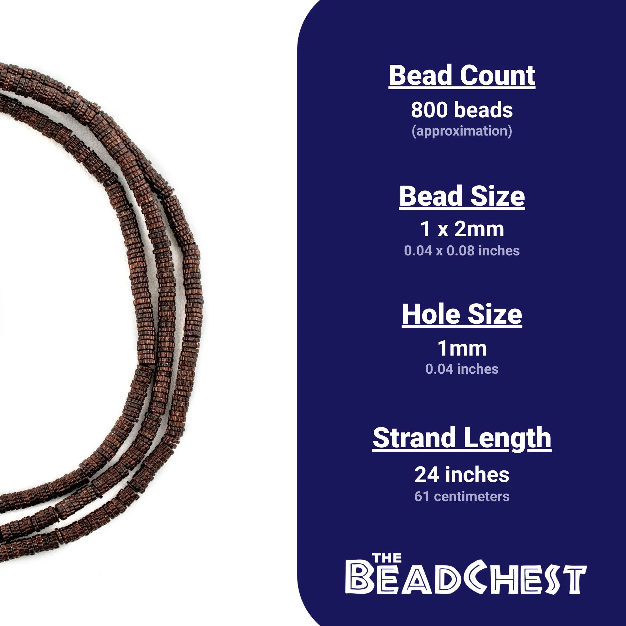 Antique Copper Patterned Gear Beads (2mm)