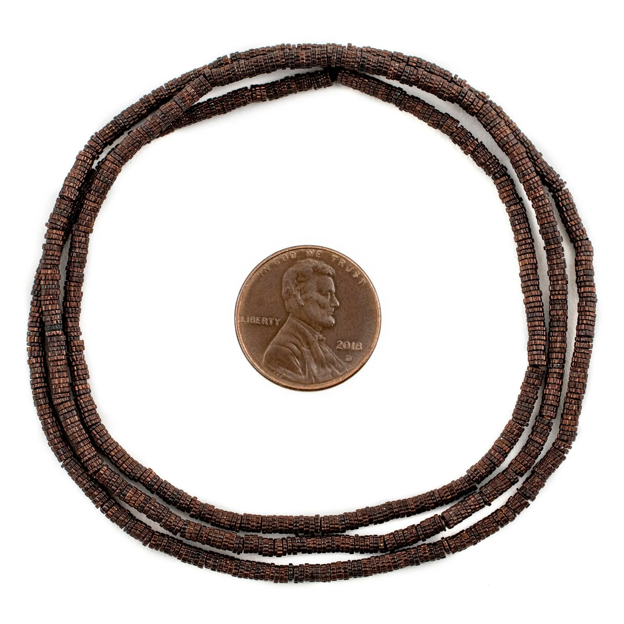 Antique Copper Patterned Gear Beads (2mm)