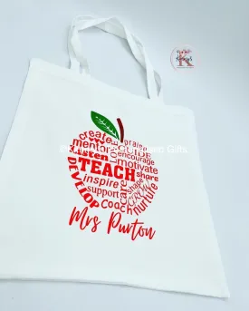 Apple Teacher Tote Bag