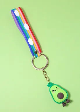 Avocado Charm Rainbow Keychain