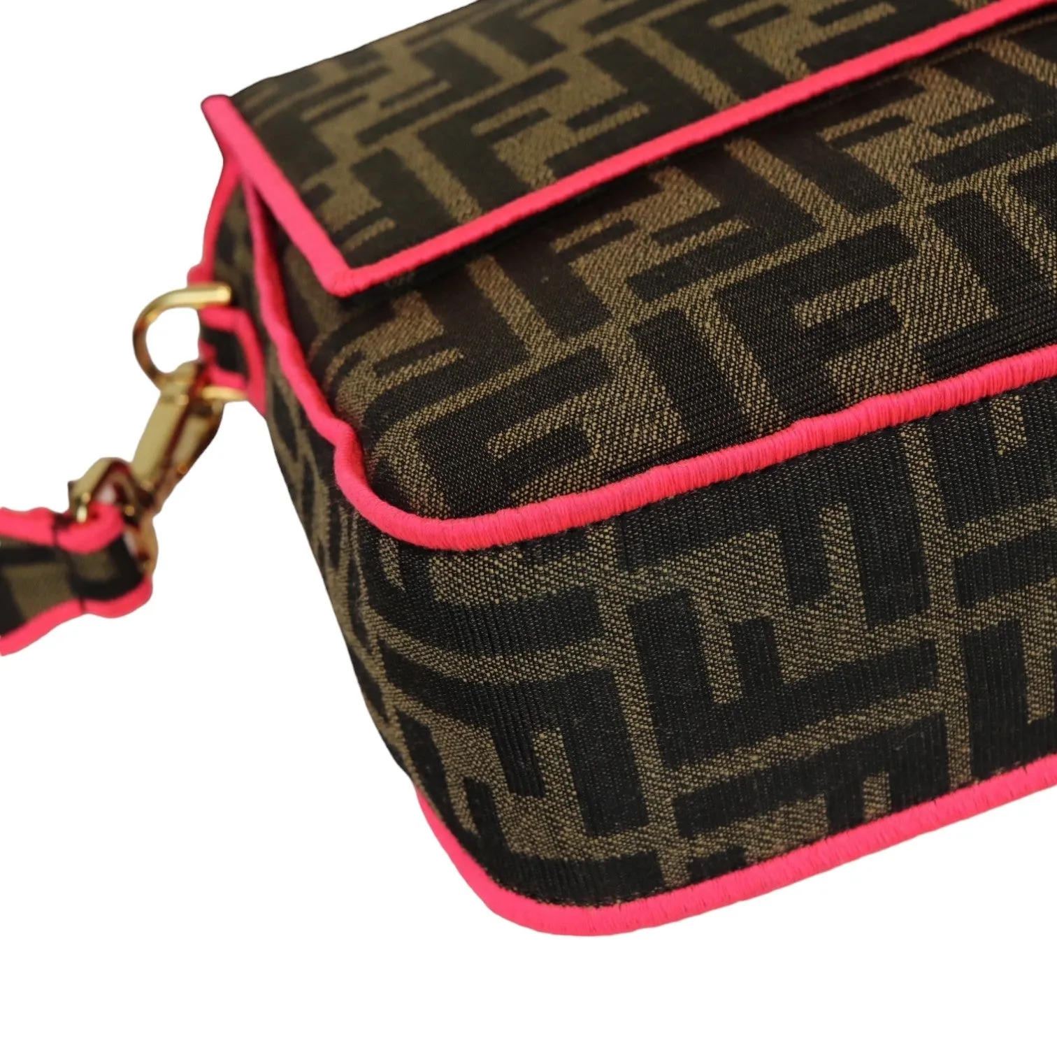 Baguette 1974 Large Fabric Jacquard FF Tobacco Pink GHW