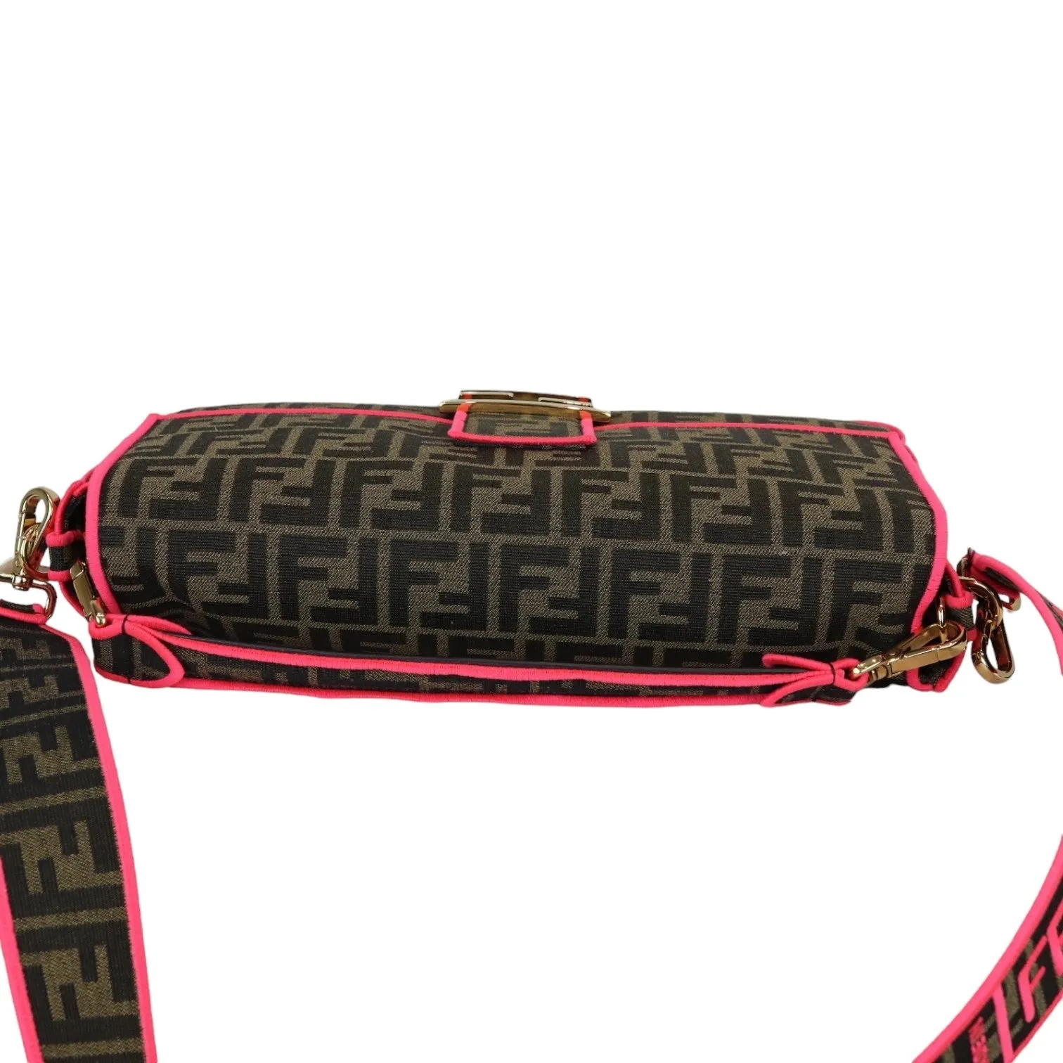 Baguette 1974 Large Fabric Jacquard FF Tobacco Pink GHW