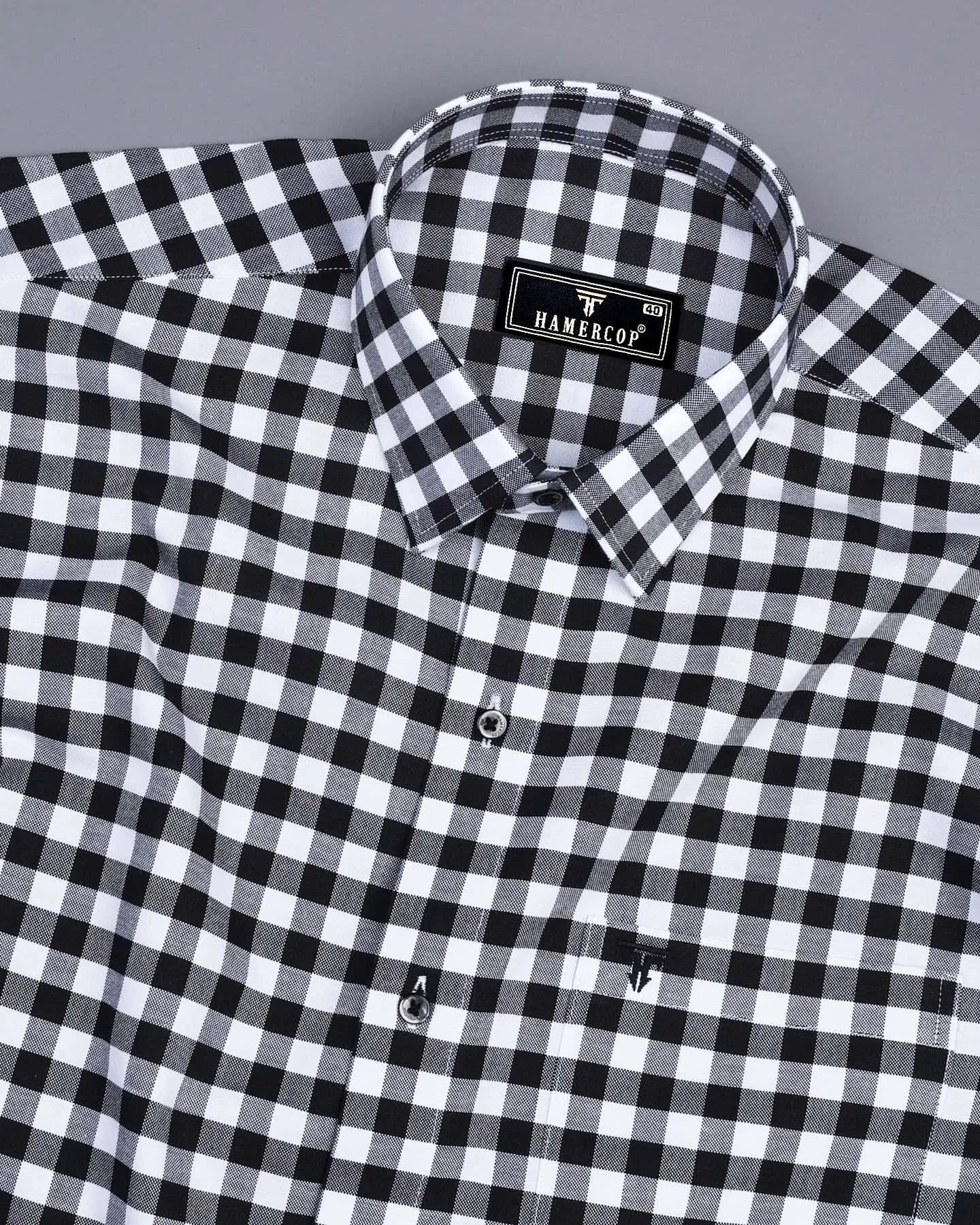 Bandon Black With White Check Oxford Cotton Shirt
