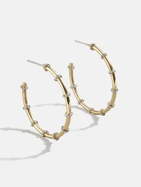 Baublebar Gold Pave Studded Hoop Earrings