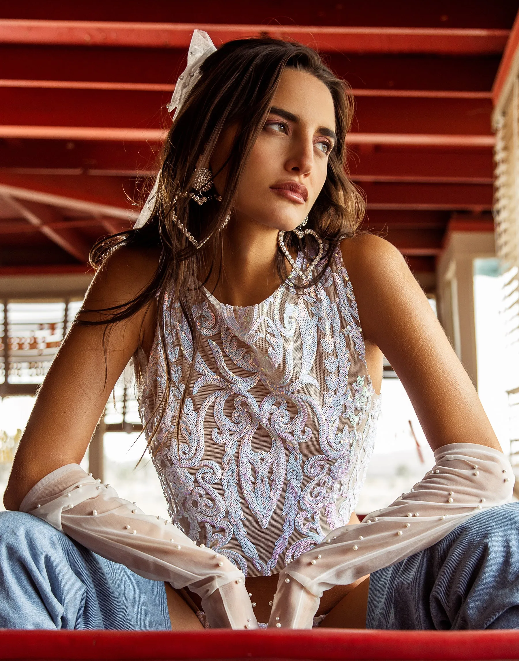 Beach Bunny Marquise Crop Top - Iridescent