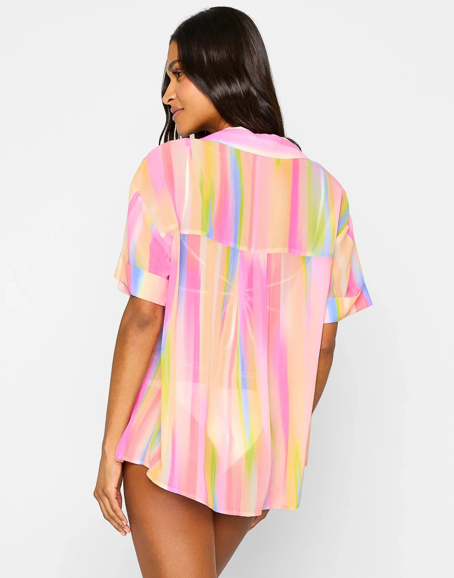 Beach Bunny Multi Stripe Sienna Beach Shirt