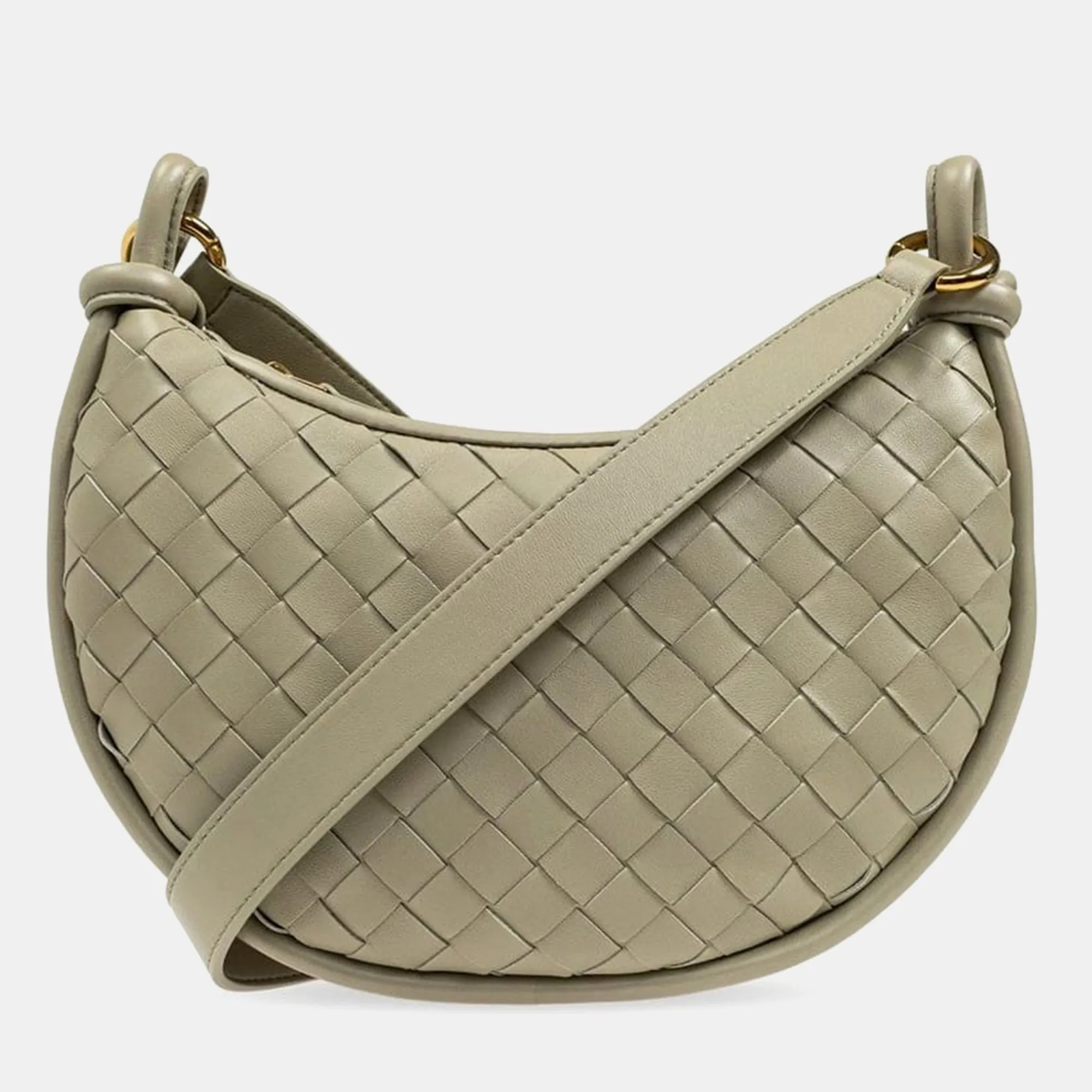 Beige Gemelli Intrecciato Shoulder Bag