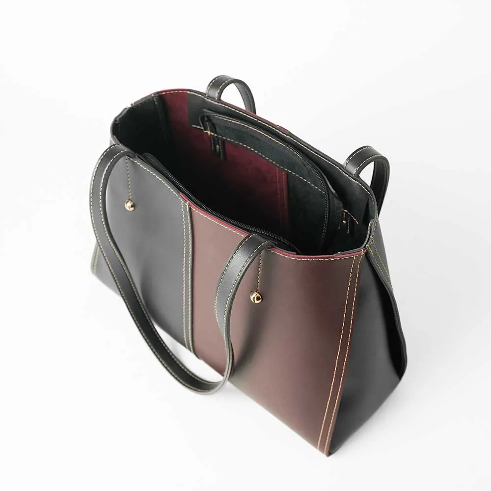 Black & Maroon Ladies Tote Bag 583