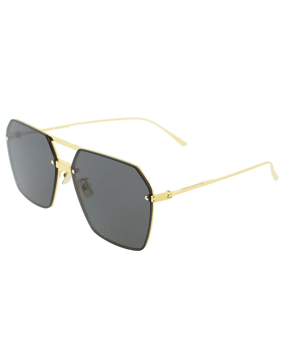 Black and Gold Square Sunglasses