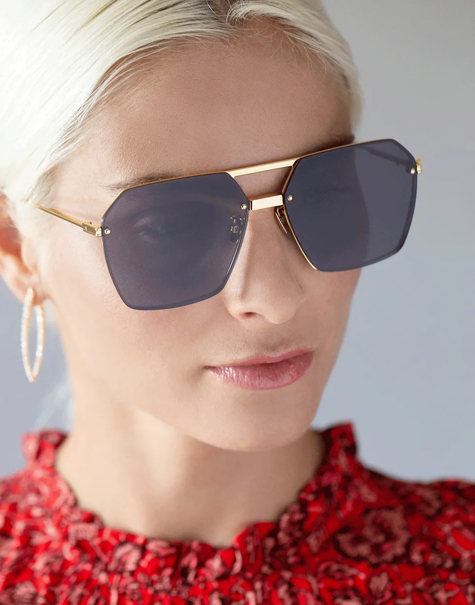 Black and Gold Square Sunglasses