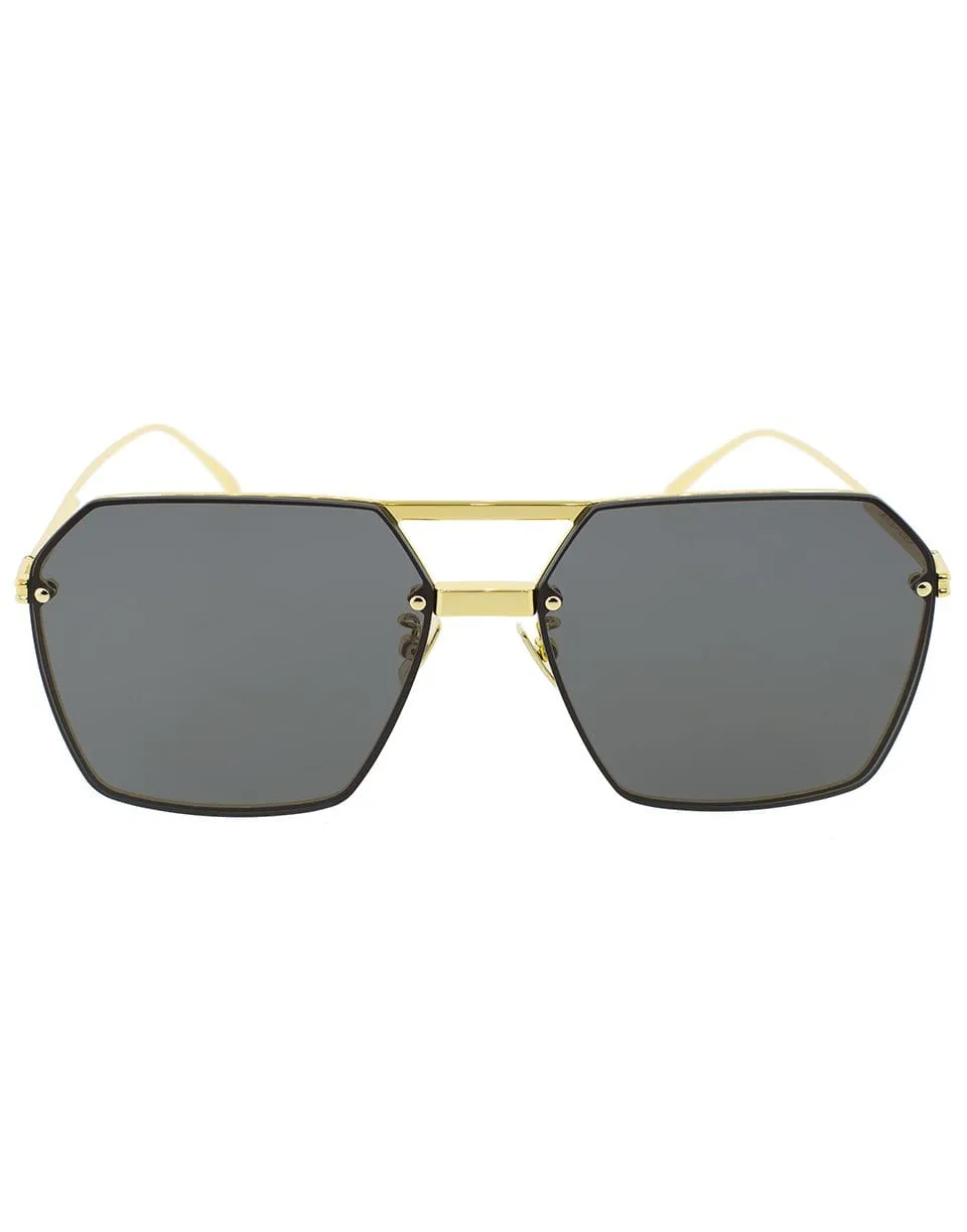 Black and Gold Square Sunglasses