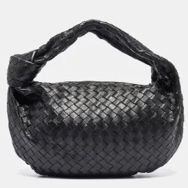 Black Intrecciato Leather Small Jodie Hobo
