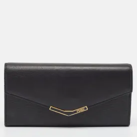 Black Leather 2Jours Continental Wallet
