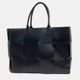 Black Leather Large Arco Tote Bag