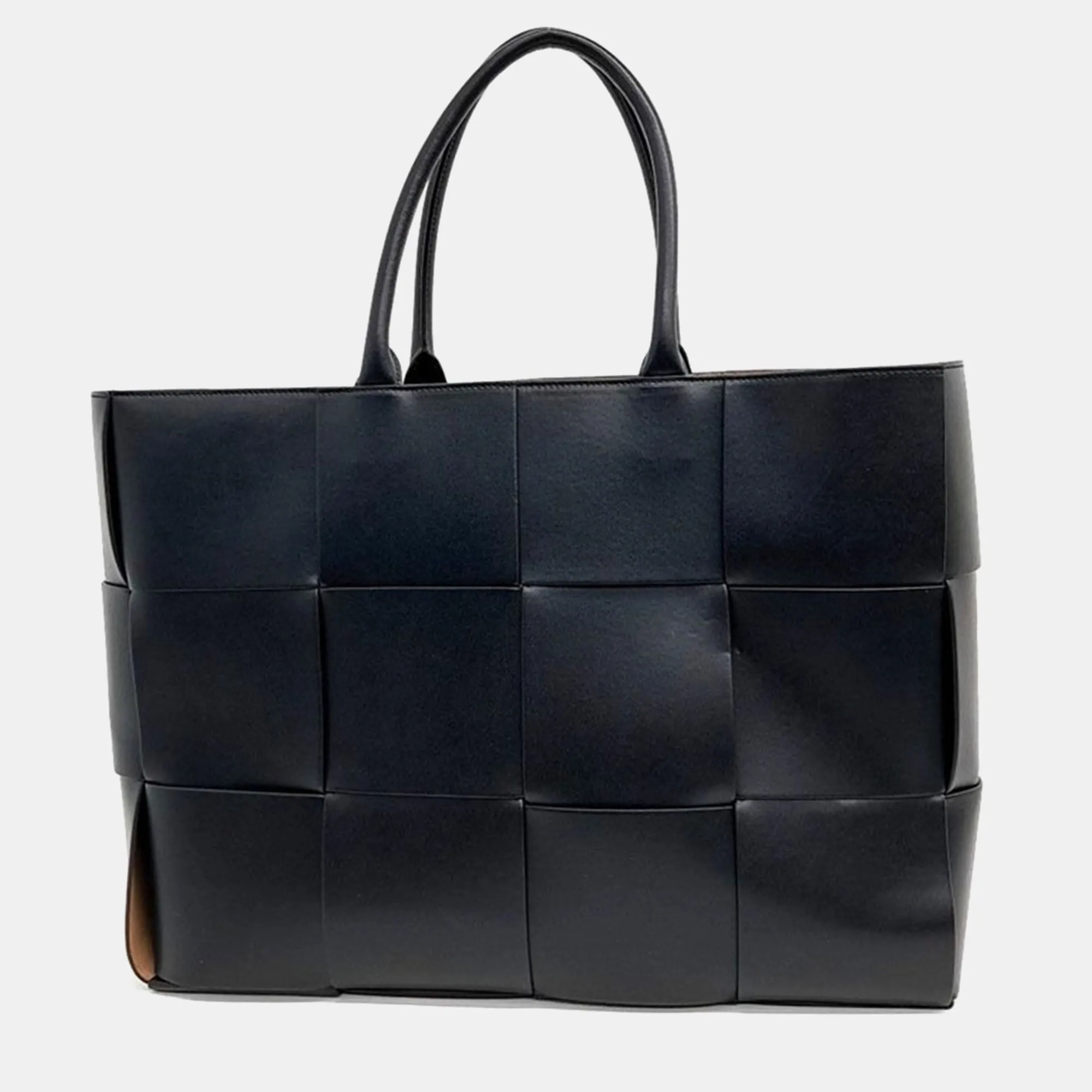 Black Leather Large Arco Tote Bag