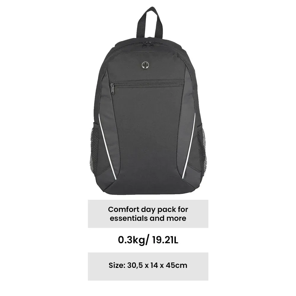 Black Promotional Backpack - Custom Branding | 600D, 19L