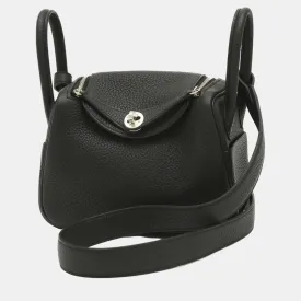 Black Taurillon Clemence Lindy Shoulder Bag