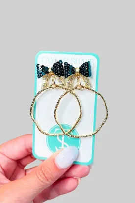 Black Tie Party Hoop Earrings