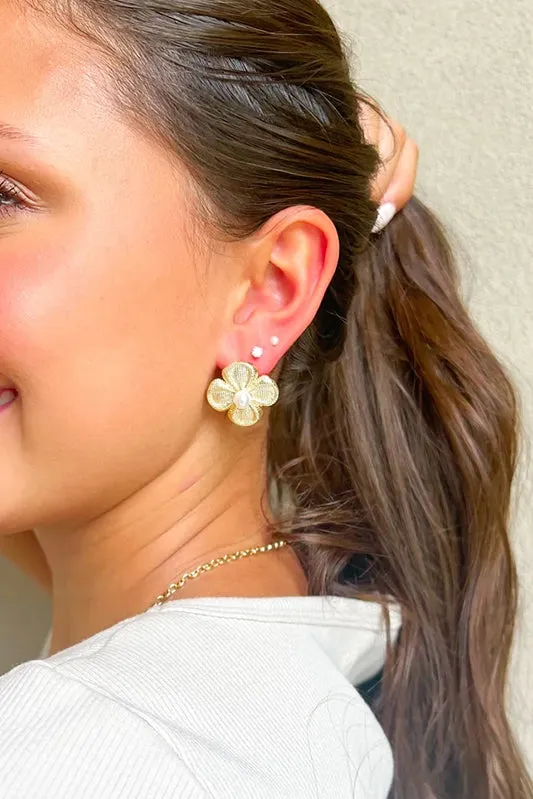 Blooming Gold Flower Studs