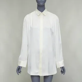BOTTEGA VENETA 100% silk cream ruched raglan sleeves shirt IT36 XXS