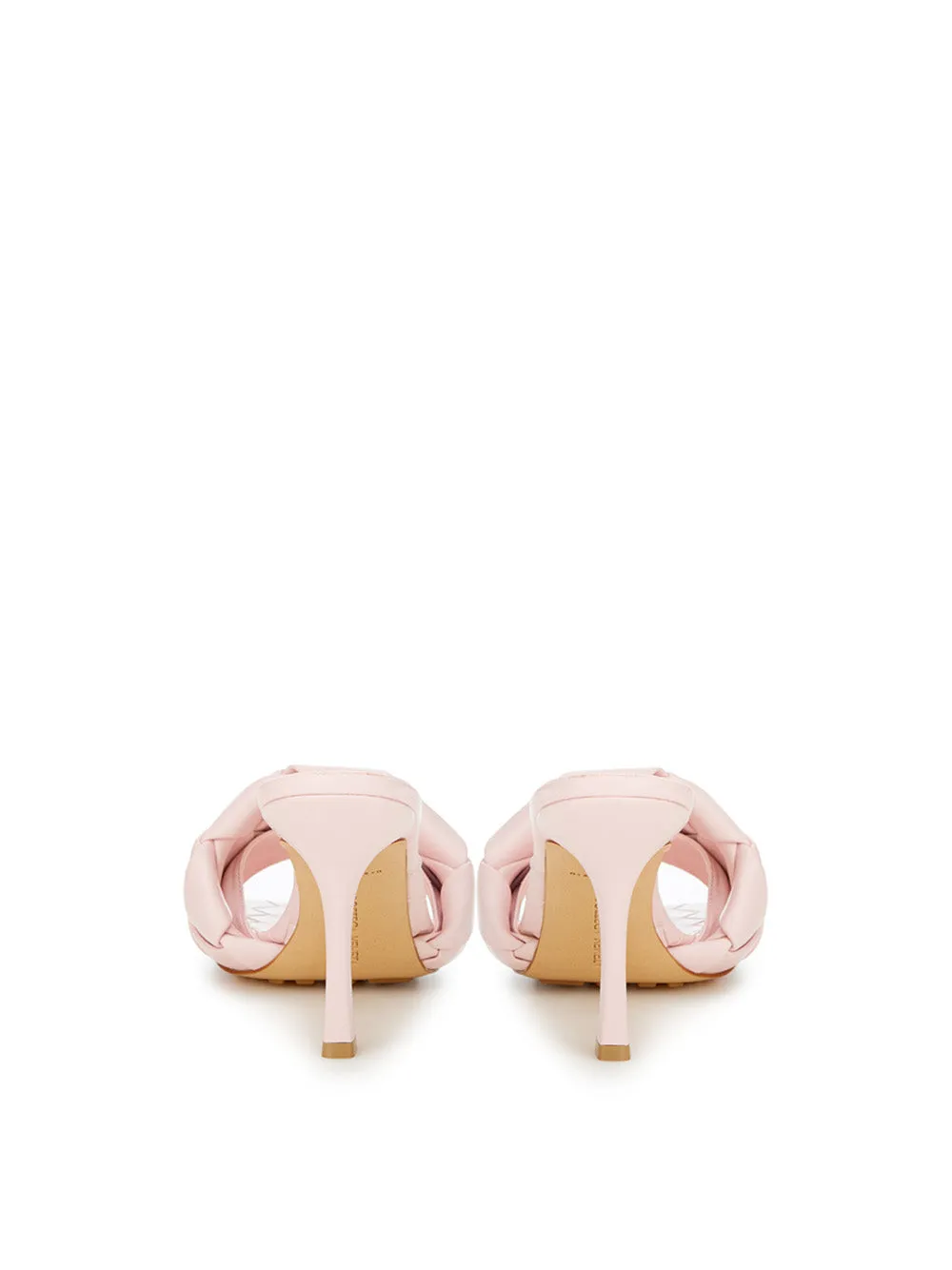 Bottega Veneta Elegant Pink Leather Sandal Mules