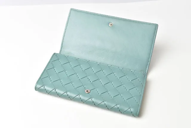 Bottega Veneta Leather Long Wallet Intrecciato