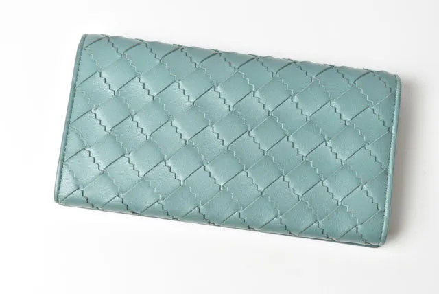 Bottega Veneta Leather Long Wallet Intrecciato