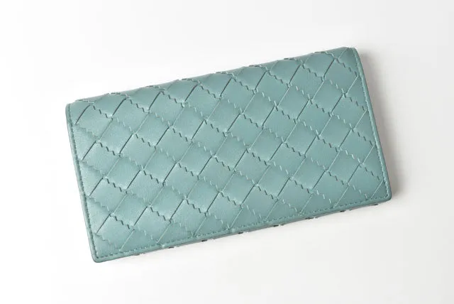 Bottega Veneta Leather Long Wallet Intrecciato