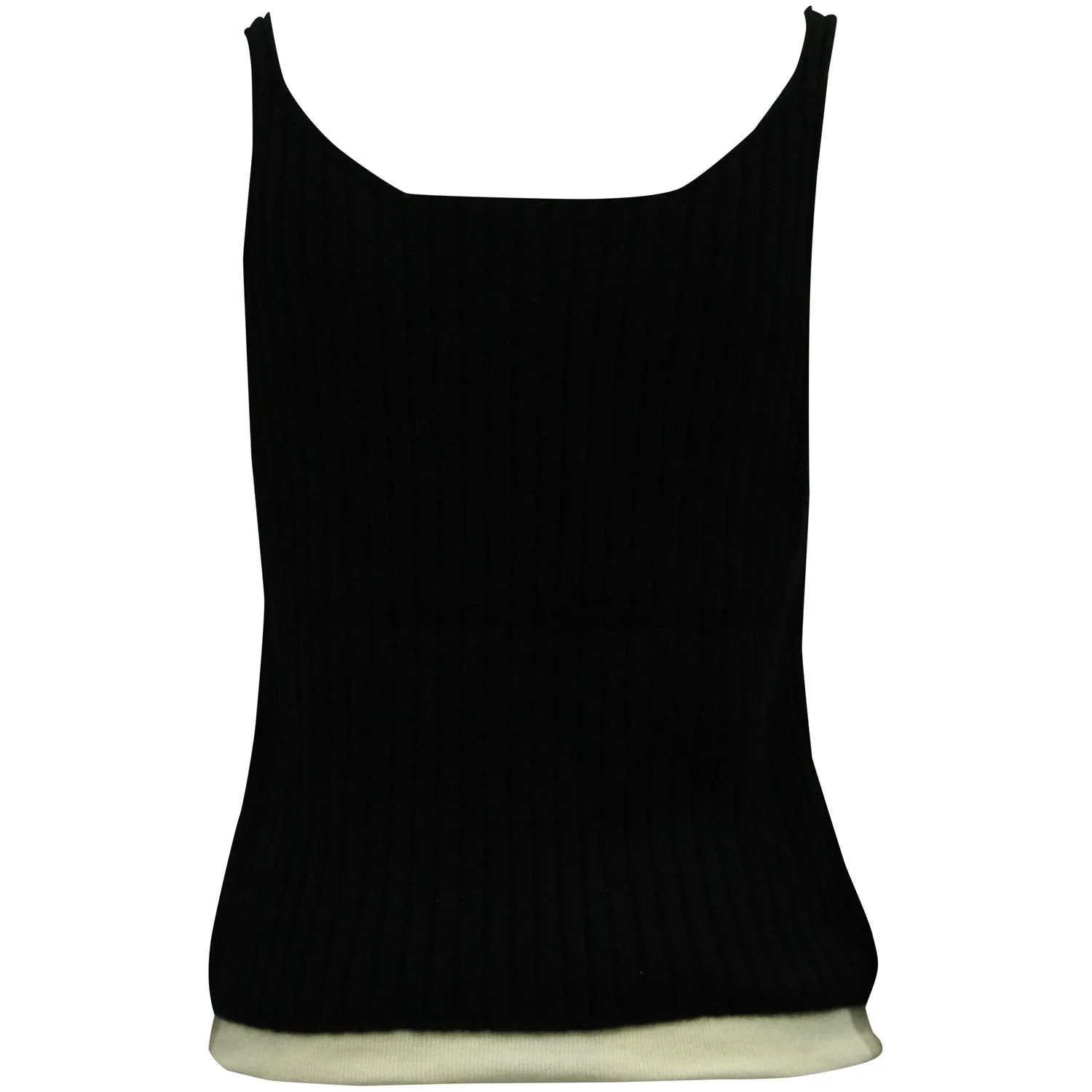 Bottega Veneta Ribbed Tank Vest in Black Cashmere