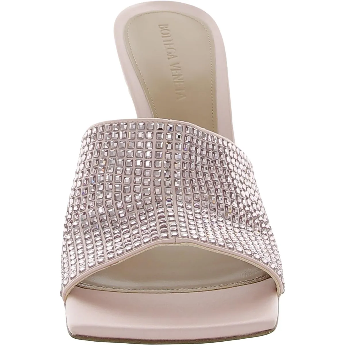 Bottega Veneta Womens Satin Rhinestone Heels
