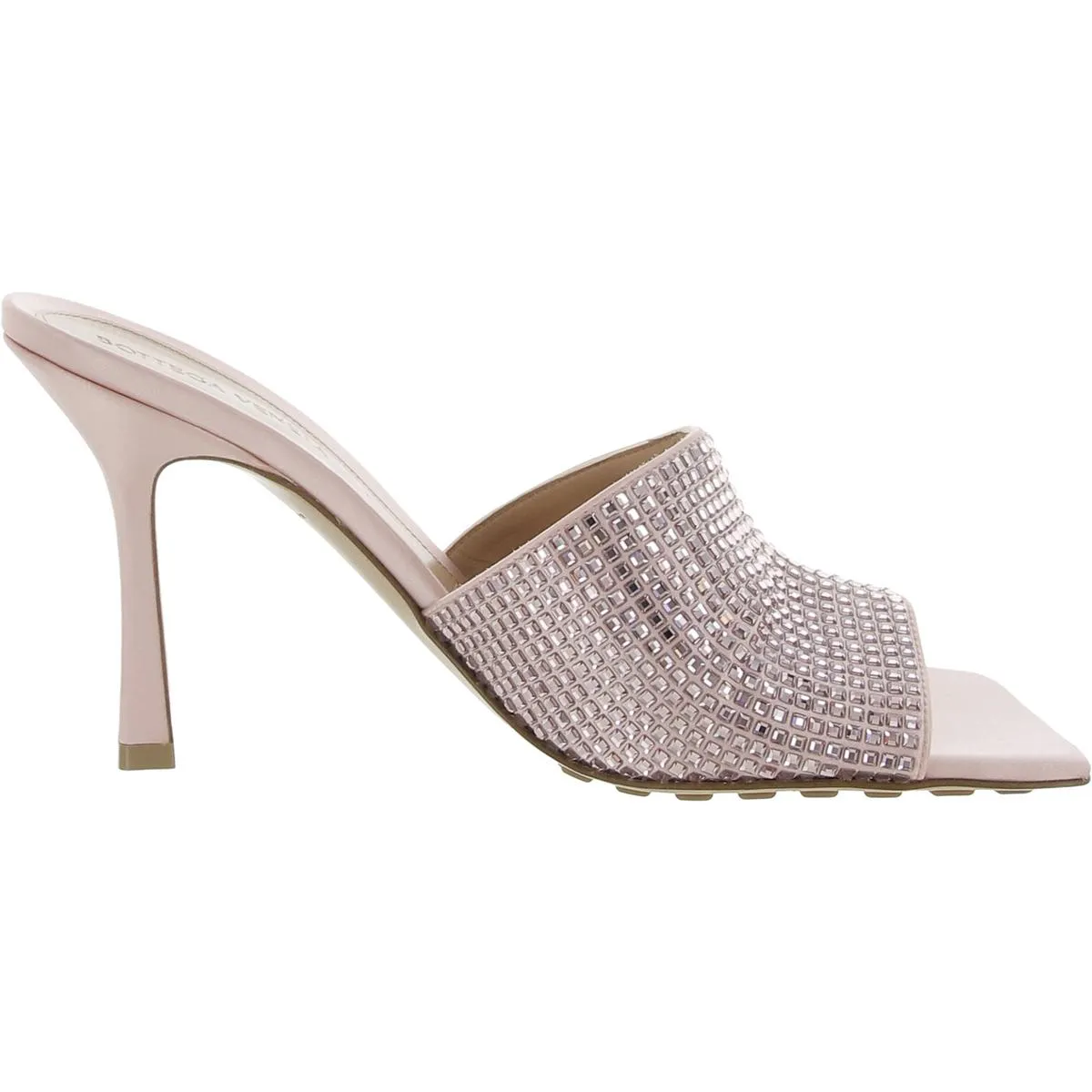 Bottega Veneta Womens Satin Rhinestone Heels