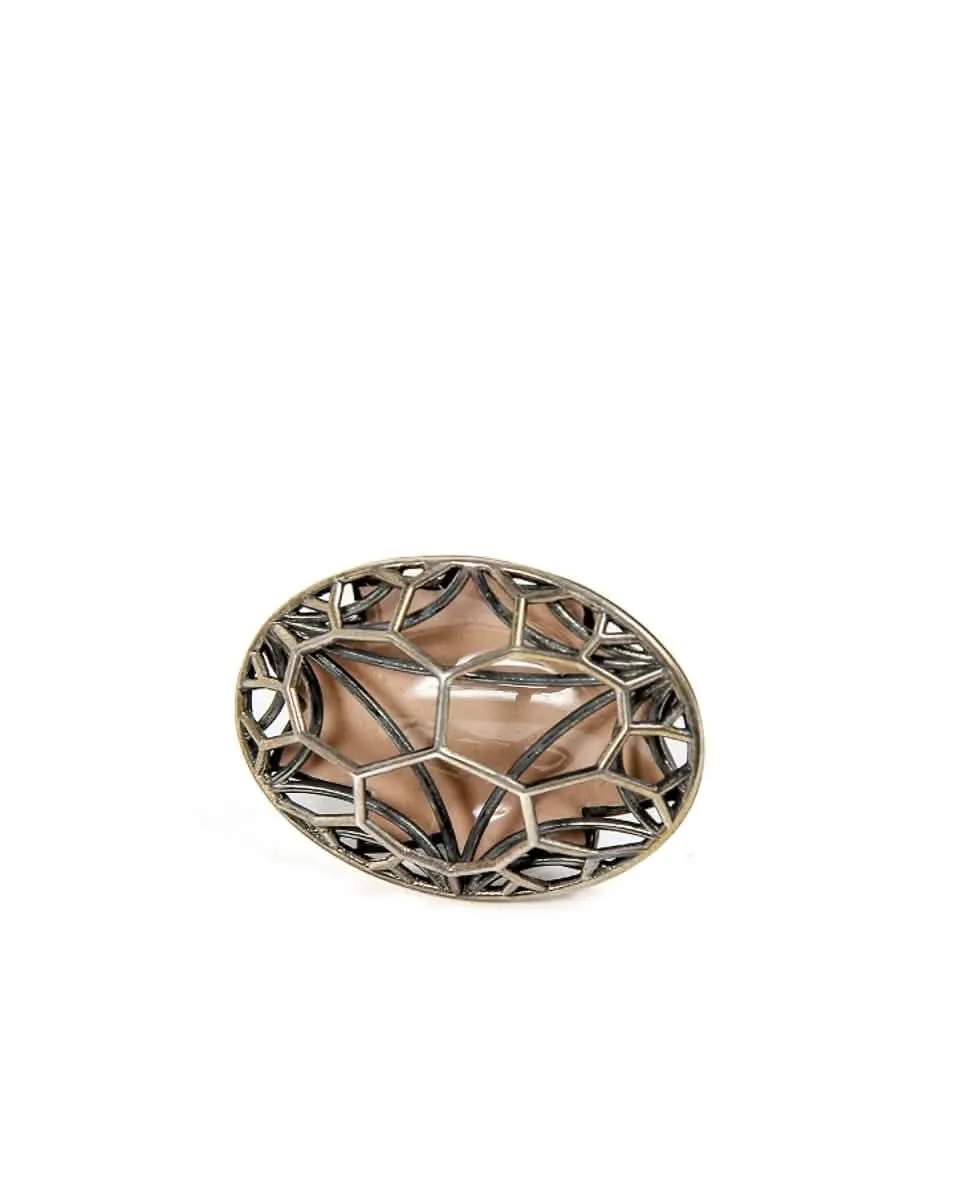 Bottega Veneta Women's Silver Ring with Multicolor Accents - Made in Italy (Model: 318451 VX862 6702)