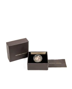 Bottega Veneta Women's Silver Ring with Multicolor Accents - Made in Italy (Model: 318451 VX862 6702)