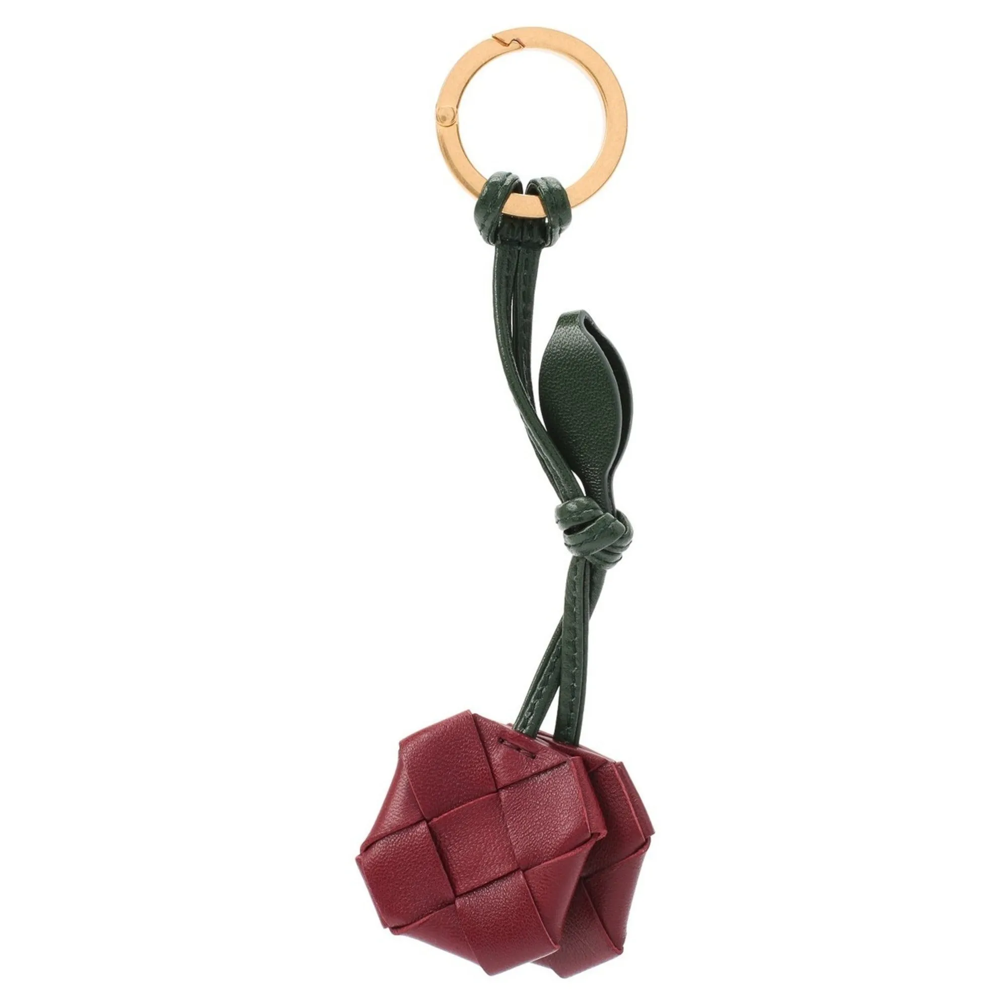 Bottega Veneta Woven Detail Cherry Keyring In Red