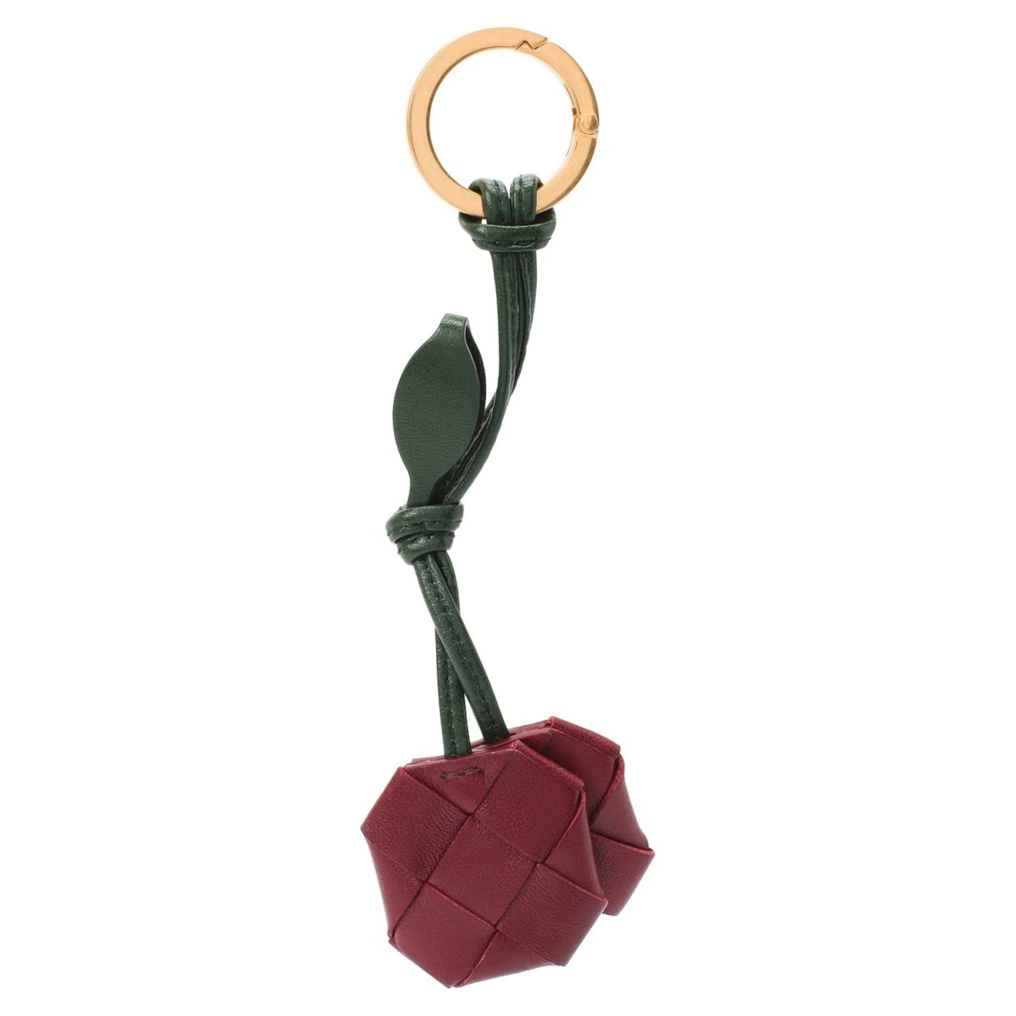 Bottega Veneta Woven Detail Cherry Keyring In Red