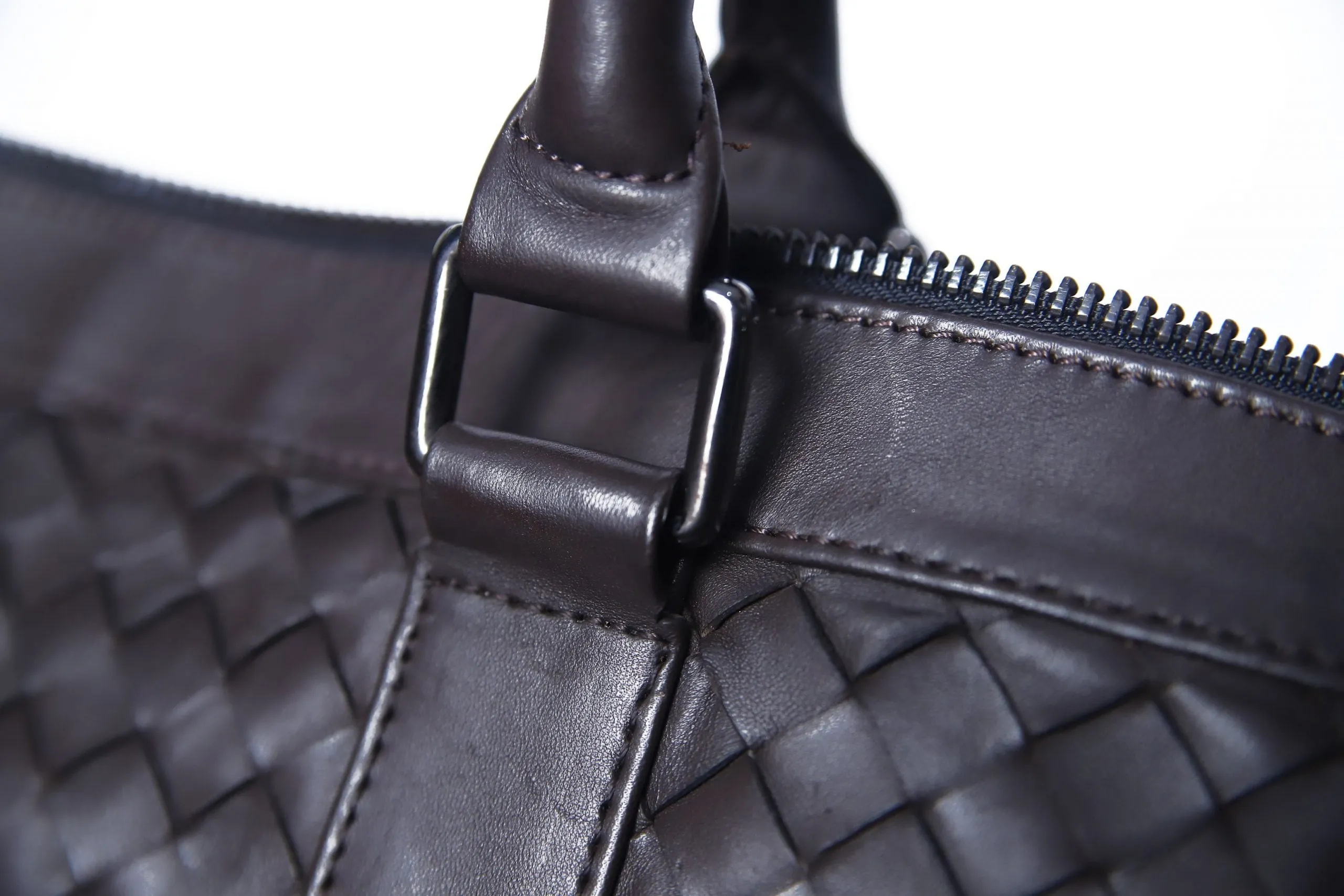 Braided Leather Duffle Bag