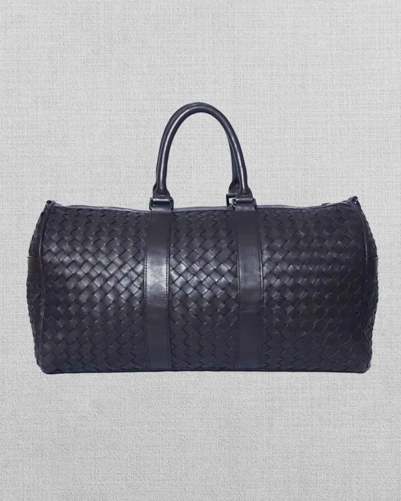 Braided Leather Duffle Bag