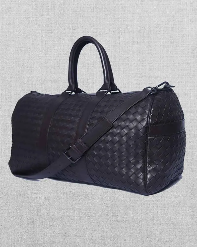 Braided Leather Duffle Bag
